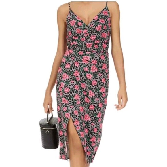 Betsey Johnson Pink and Black Floral Strapless Dress - Picture 1 of 7